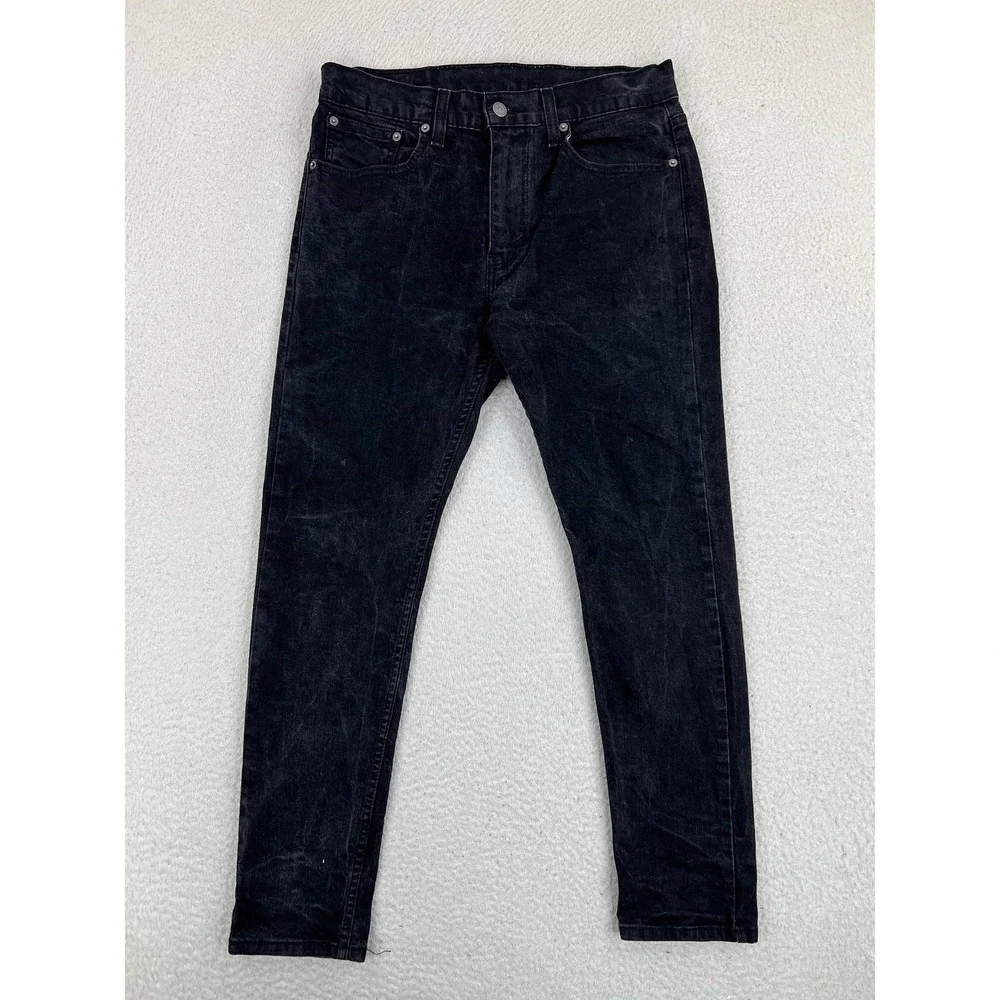 Levis 512 Jeans Mens 31x30 Black Slim Tapered Stretch Denim Charcoal Wash